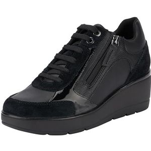 Geox D Ilde C Sneakers voor dames, zwart, 37 EU