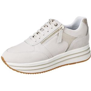 Geox Dames D Kency A Sneakers, Papyrus Lt Gold, 42 EU