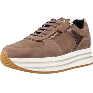 Geox D Kency A Sneakers voor dames, Dk Taupe Lead, 37 EU