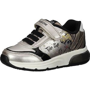 Geox J Spaceclub Girl Sneakers voor meisjes, Platinum Black, 32 EU