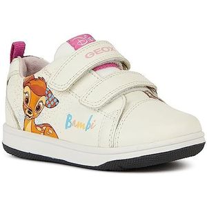 Geox Baby Meisje B New Flick Girl A Sneaker, White Black, 21 EU