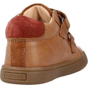 GEOX - Biglia - Sneakers - Kastanje - Leer - Klittenbandsluiting