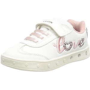 Geox J Skylin Girl sneakers voor meisjes, Wit Lt pink, 27 EU