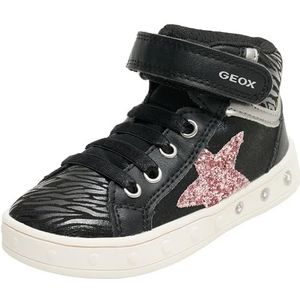 Geox Meisjes J Skylin Girl Sneakers, Black Dk Pink, 27 EU