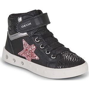 Geox - J Skylin - Sneakers - Zwart Dk Roze - Synthetisch - Plat