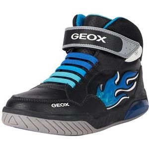 Geox jongens J Inek Boy Sneaker,Zwart Lt Blauw,27 EU