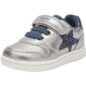 Geox Baby-meisje B DJROCK Girl A Sneaker, DK Silver/Navy, 23 EU, Dk Silver Navy, 23 EU