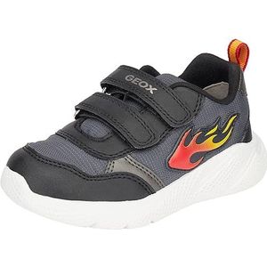 Geox Baby Jongens B Sprintye Boy C Sneaker, Black Red, 20 EU