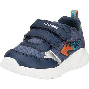 Geox Baby Jongens B Sprintye Boy C Sneaker, Dk Blue Orange, 20 EU
