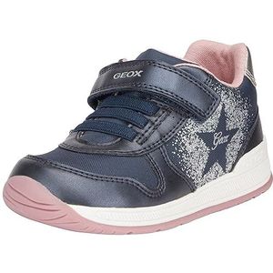 Geox Baby meisje B RISHON Girl A Sneaker, Navy/DK Silver, 18 EU, Navy Dk Silver, 18 EU