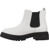 Geox - D Iridea - Enkellaars - Wit - Materiaal: Leer - Hakvorm: Blokhak