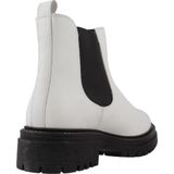 Geox - D Iridea - Enkellaars - Wit - Materiaal: Leer - Hakvorm: Blokhak