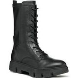 Veterlaarsjes - Effen - Leer - Blokhak - Snoersluiting