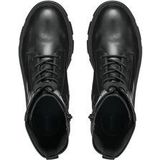 Veterlaarsjes - Effen - Leer - Blokhak - Snoersluiting