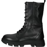 Veterlaarsjes - Effen - Leer - Blokhak - Snoersluiting