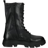 Veterlaarsjes - Effen - Leer - Blokhak - Snoersluiting