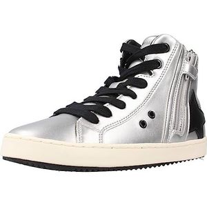 Geox J Kalispera Girl A, sneakers voor meisjes, Dk Zilver Zwart