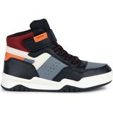 GEOX - J Perth Boy - Unisex Sneakers - Black/Orange - Leer/Nylon