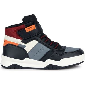 GEOX - J Perth Boy - Unisex Sneakers - Black/Orange - Leer/Nylon
