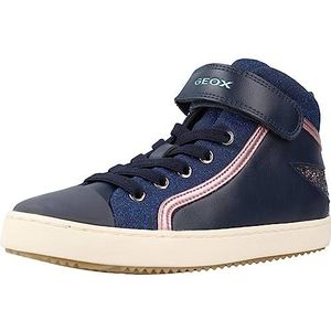 Geox J KALISPERA GIRL M meisjes Sneakers, Navy Dk Silver, 34 EU