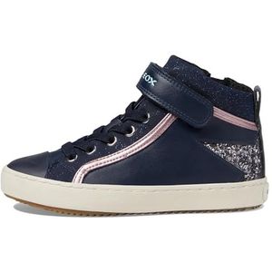 Geox J Kalispera Girl M Sneakers voor meisjes, Navy Dk Silver, 26 EU