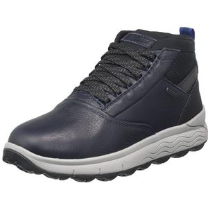 Geox, Schoenen, Heren, Blauw, 46 EU, Katoen, Blauwe Enkellaarsjes Stijlvol Comfortabele Sneakers