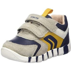 Geox Baby-jongens B IUPIDOO Boy D Sneaker, zand/marineblauw, 19 EU, Sand Navy, 19 EU