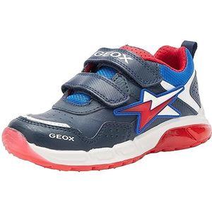 Geox Jongens J Spaciale Boy Sneakers, Navy Red, 35 EU