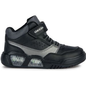 Ademende hoge sneakers met LED Illuminus GEOX. Polyurethaan materiaal. Maten 28. Zwart kleur