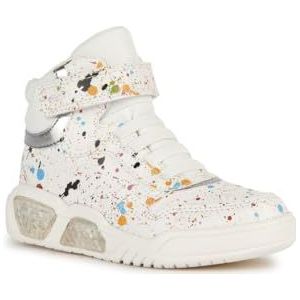 Geox Meisjes J Illuminus Girl Sneaker, White Multicolor, 32 EU