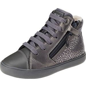 Geox J Gisli Girl B Sneakers voor meisjes, donkergrijs en zilver., 35 EU