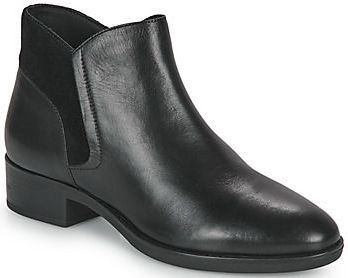 Geox - Felicity D - Enkellaarsjes - Zwart - Leer