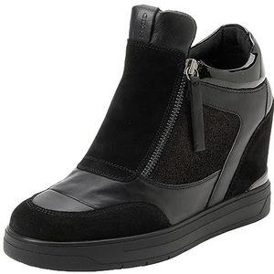 Geox Dames D MAURICA A sneakers, zwart, 38 EU, Schwarz, 38 EU