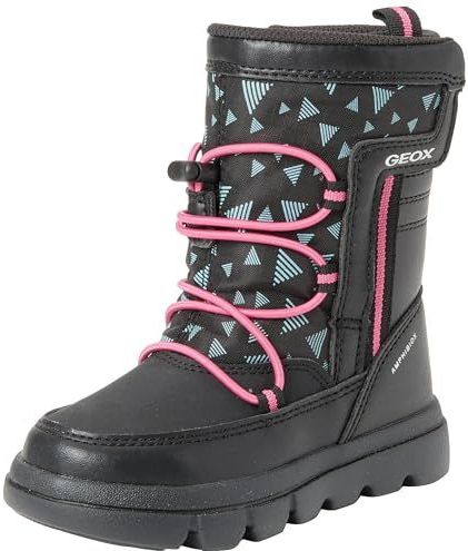 Geox Meisje J Willaboom Girl B A enkellaars, Black Fuchsia, 24 EU
