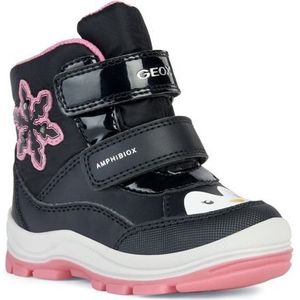 Geox Baby meisje B Flanfil B ABX enkelboot, Black Fuchsia, 23 EU