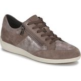 Ademende leren sneakers met rits en veters Myria GEOX. Leer materiaal. Maten 39. Kastanje kleur