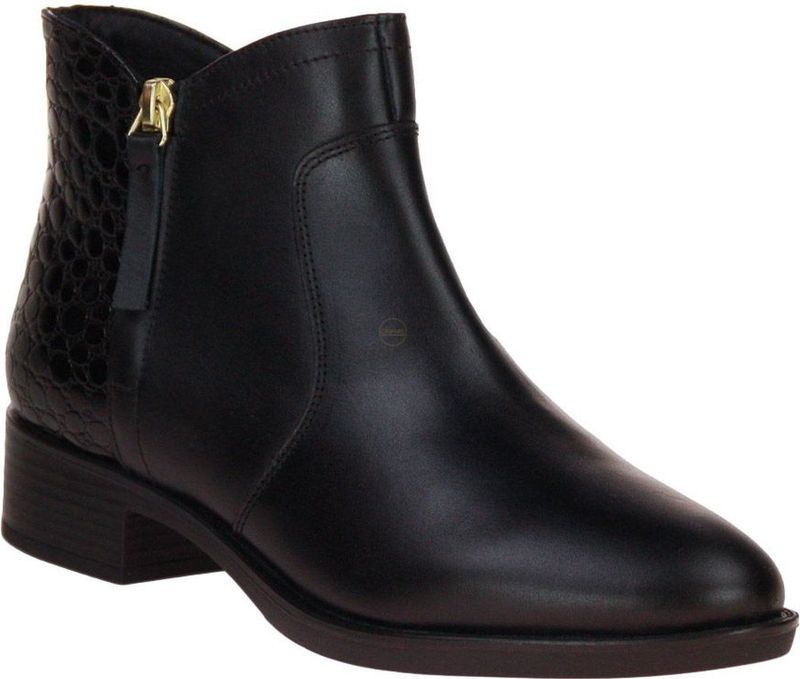 Geox - Felicity - Enkellaarsjes - Zwart - Leer