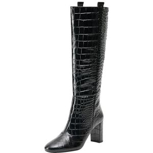 Geox D Pheby 80 Kniehoge laarzen voor dames, zwart, 37 EU