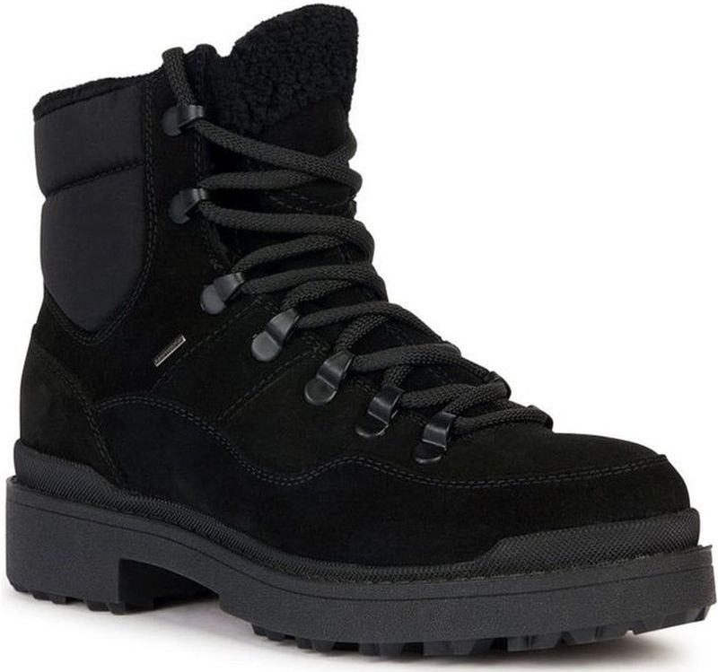 Geox - D36Upd 022Fu C9999 - Veterschoenen - Zwart - Suède