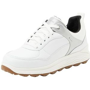 Geox Dames D Spherica 4x4 B ABX Sneakers, White Silver, 38 EU