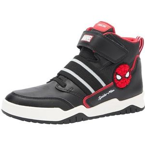 Geox Jongens J Perth Boy D Sneakers, Black Red, 38 EU