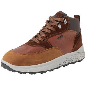 Geox, Schoenen, Heren, Bruin, 43 EU, Katoen, Bruin Leren Enkellaarsjes