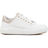 Geox - Dalyla - Sneakers - Wit - Champagne - Leer