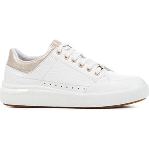 Geox D DALYLA A Sneakers voor dames, wit/champagne, 38 EU, White Champagne, 38 EU