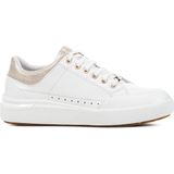 Geox - Dalyla - Sneakers - Wit-Champagne - Leer-Metallic