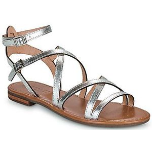 Geox Dames D Sozy S G Flat Sandal, zilver, 39 EU, zilver, 39 EU