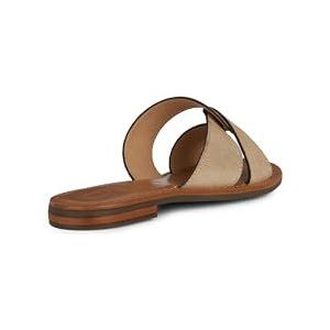 Geox Dames D Sozy S C Flat Sandal, LT Gold, 39,5 EU, Lt Gold, 39.5 EU