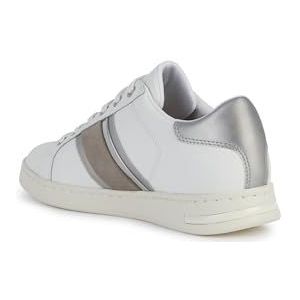 Geox D Jaysen E Sneakers voor dames, wit/zilver, 42 EU, Wit-zilver., 42 EU