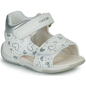 Geox B sandaal Tapuz Girl baby-meisjes sandaal, Wit-zilver., 18 EU