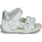 Geox B sandaal Tapuz Girl baby-meisjes sandaal, Wit-zilver., 20 EU